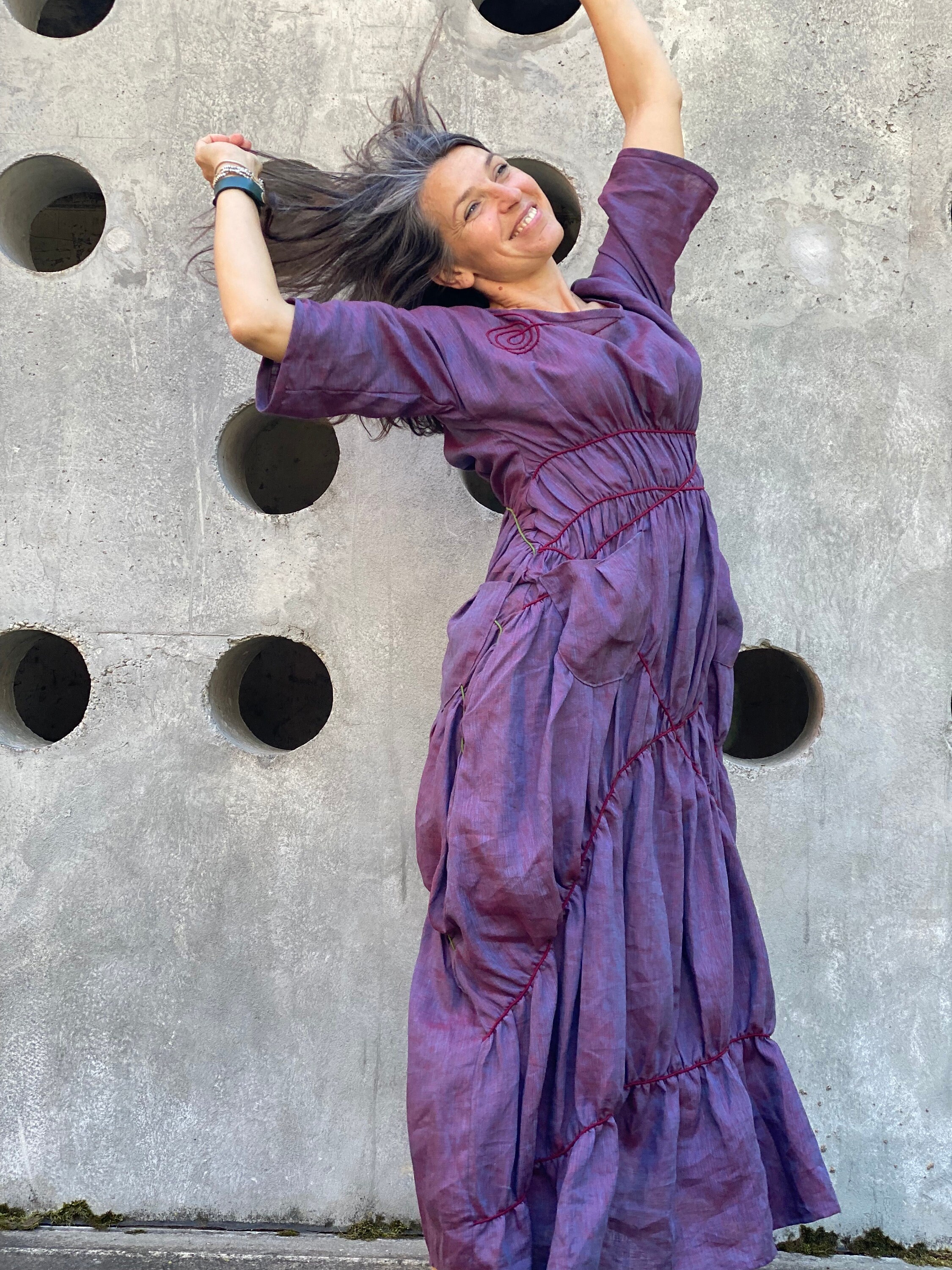 woman a line dress A Line Chiffon Off The Shoulder Wedding Guest Dresses with Slit main image 1