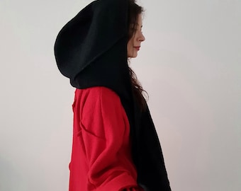 Capucha única / Chales / Accesorios / / Regalo para mujer / Envoltura de lujo / Capucha hecha a mano / Bufanda de diseñador / Capucha de abrigo