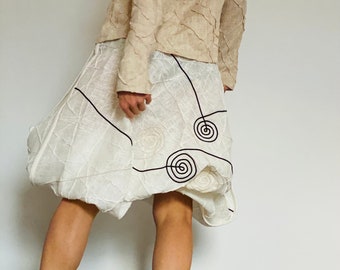 Home and Relax Meditation Yoga Cozy Bochemian Linen Trousers ~ Handmade Sculpture on the Fabric Pants Trousers Unisex ~ any Colors