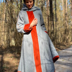Avant garde clothing /  Light long Grey Angora WoolCoat / Avant Garde / Clothing / Stylish Coat / Maternity Clothing