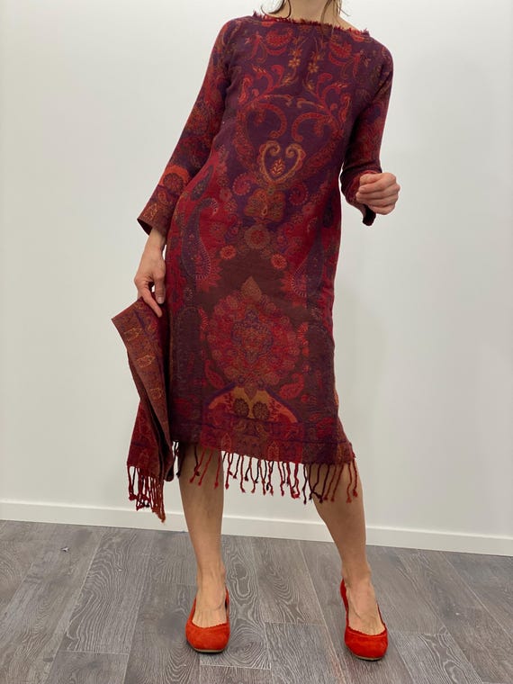 unique winter dress for women NEW 100% Fairy Wool / Women's Dresses / Tunic / Wool Dress / Reversible Dress / Oversize Dress / Autumn / Boho Dress 22 = 42/35/44 3XL 2026-07-List item Asymmetric Denim Dress – Size:44/LO