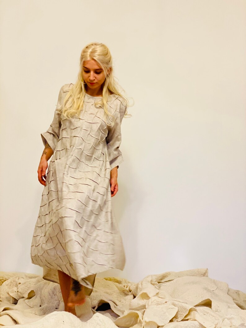 Wedding Linen Bohemian Long Dress ~ Bridesmaid Dress ~ Godness Dress ~ Boho Tunic Dress ~ Aiste Anaite ~ Simple Women Dress