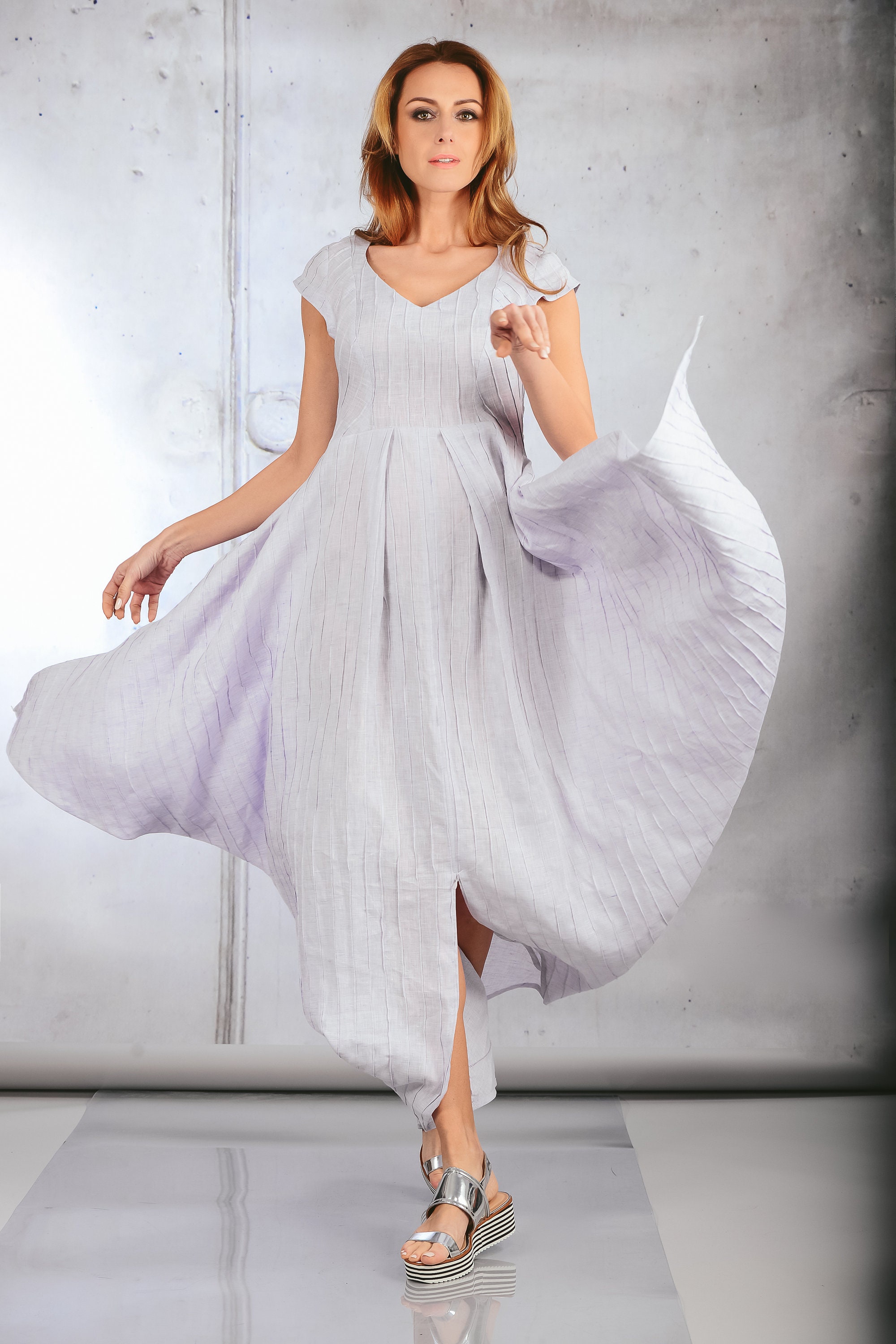 Vestido de lino único / Vestido largo para mujer / Vestido de lino / Vestido bohemio / Ropa de lino / Vestidos para mujer / Vestido bohemio / Vestidos