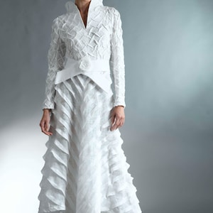 White Linen Dress / All White Dress with Sleeves /  Cocktail Dress / Long White Dress for Women / White Semi Formal Dress / Wedding Dresss