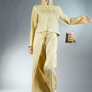 Yellow linen jacket. Unique, modern, Natural and inspiring.