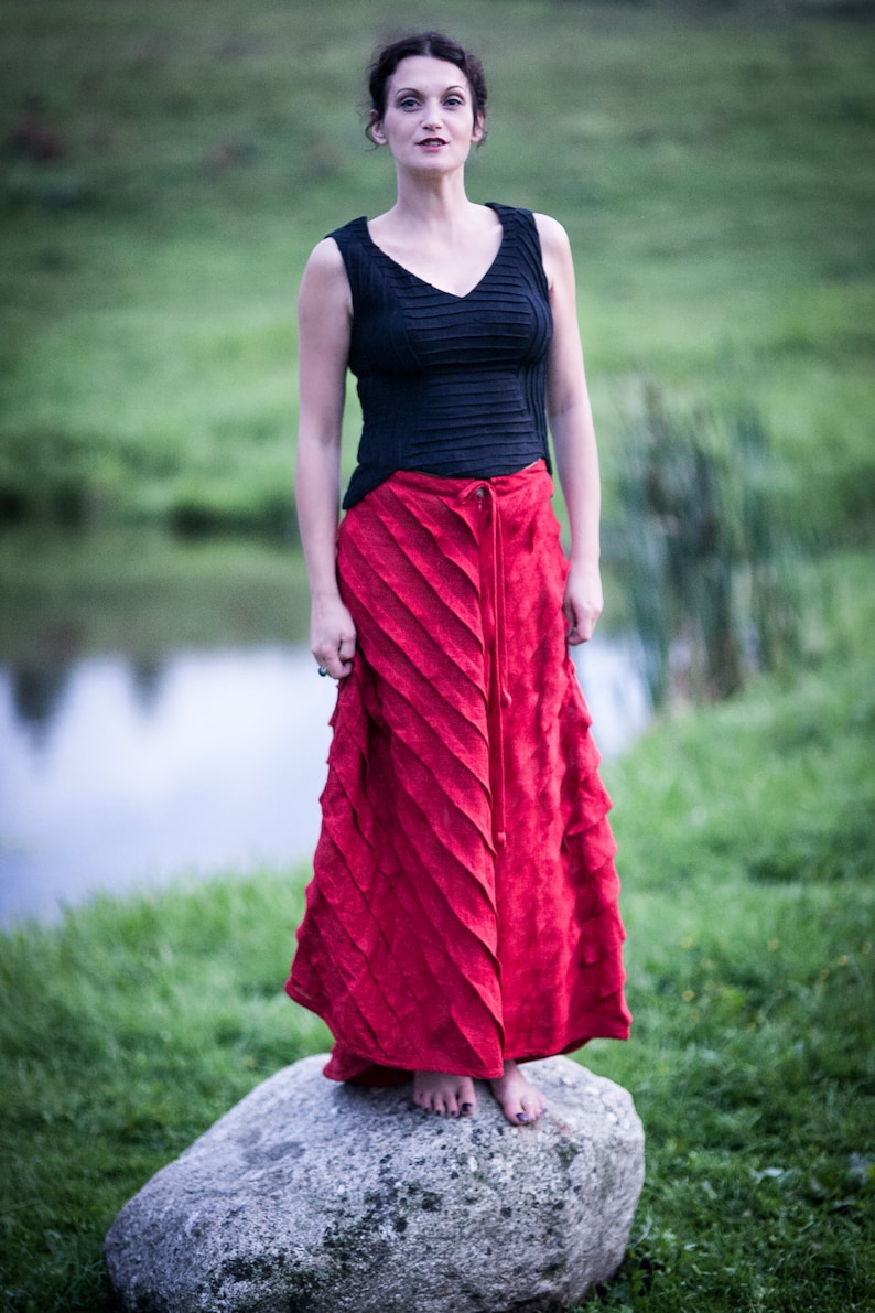 Long Flowy Skirt / Linen Clothing for Women / Long Skirt for Etsy