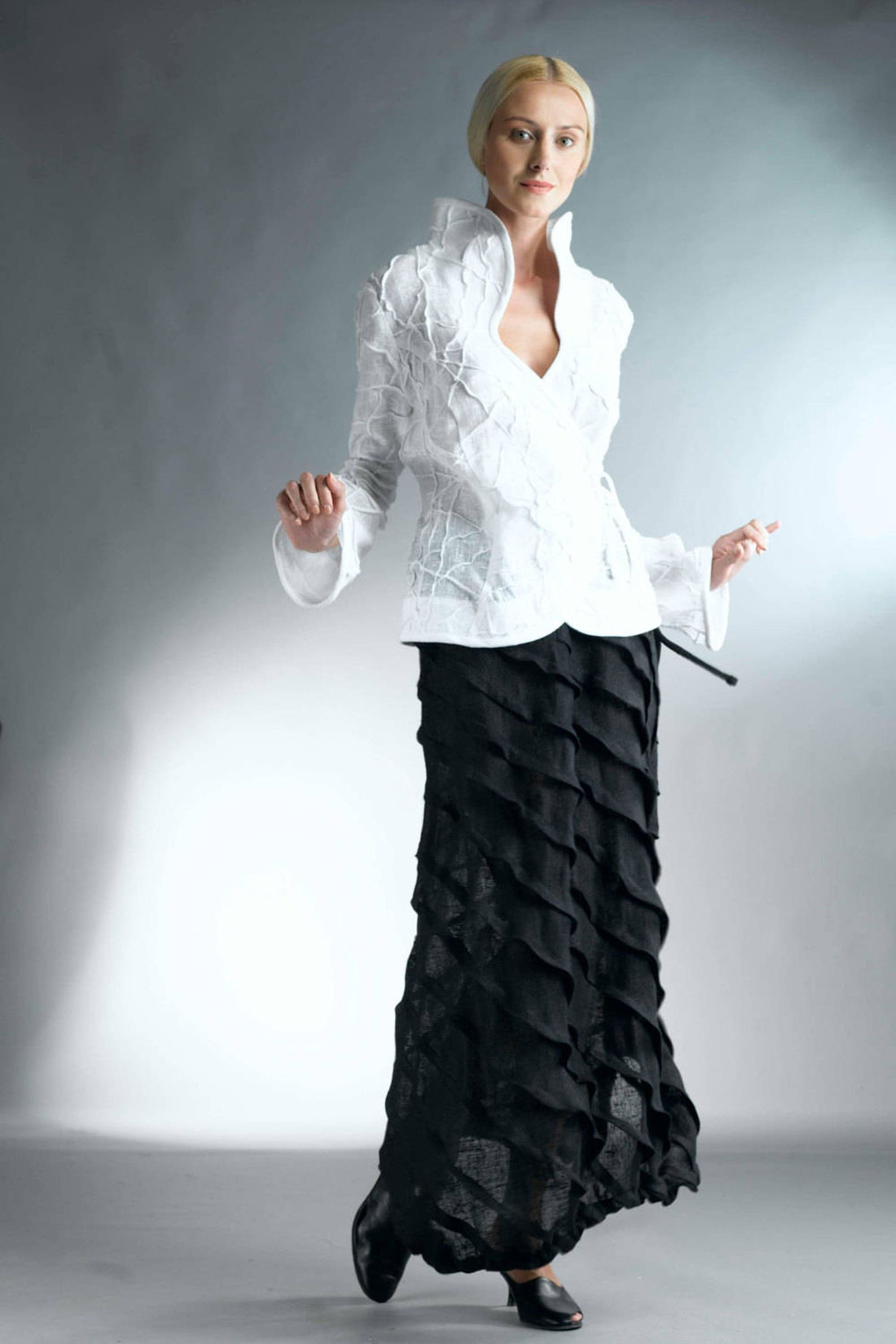 Womens White Jacket / Linen Clothing / White Blazer for Women Etsy