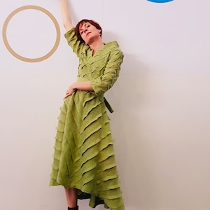 Costumer orders Aiste Anaite Unique Linen Dress / Dress with Sleeves /  Cocktail  Long Dress for Women /  Semi Formal Dress / Wedding Dresss