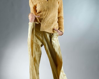Linen Jacket / Jackets for Women / Yellow Top / Linen Shirt Jacket / Linen Blazer for Women / Casual Jacket for Women / Dressy Jacket
