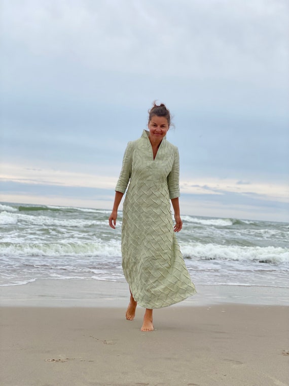 Aiste Anaite  Light Unique Wedding Dress /  Oversized / Toga Dress / Tunic  Dress / Both Side  Front / Maternity Clothes / Linen Beach