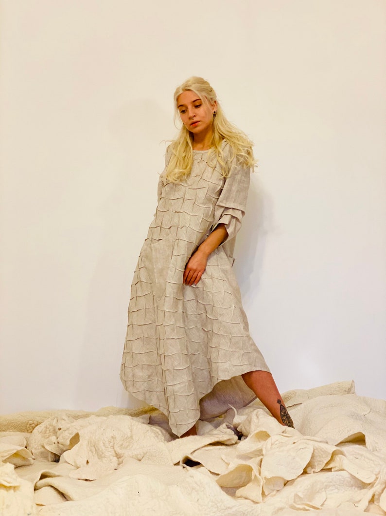 Wedding Linen Bohemian Long Dress ~ Bridesmaid Dress ~ Godness Dress ~ Boho Tunic Dress ~ Aiste Anaite ~ Simple Women Dress