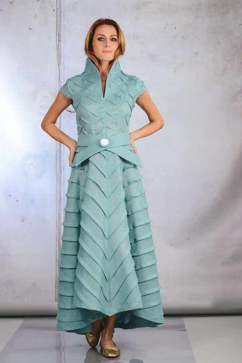 Unique Linen Dress / Aistefashion / Cocktail Dress / Long Etsy