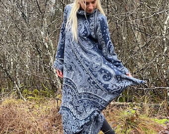 New Style Wool Homemade Dress by Aiste Anaite ~ Soft Reversible Beauty of  Geometry ~ Oversizes Pregnant Mother Unique Dress like Home