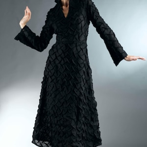 Black Dress / Dresses for Women / Clothing for Women / Cocktail Dresses / Elegant Dresses / Black Long Sleeve Dress / Linen Dress / Dress