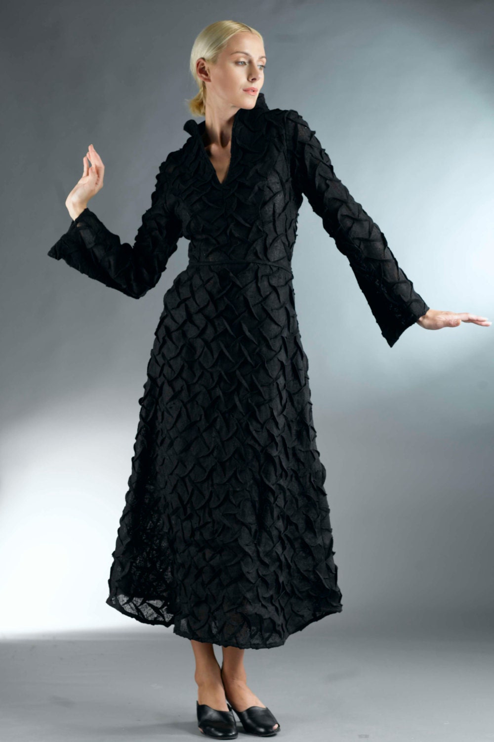 Vestido Negro / Vestidos para Mujeres / Ropa para Mujeres / Vestidos Cóctel / Vestidos Elegantes / Vestido Negro Manga Larga / Vestido Lino / Vestido