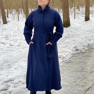 Stylish Unique Light Blue Coat ~ Avant Garde Clothing ~ Women long  wool Coat ~ Plus Size Clothing ~ Stylish Coat ~ Maternity Clothing