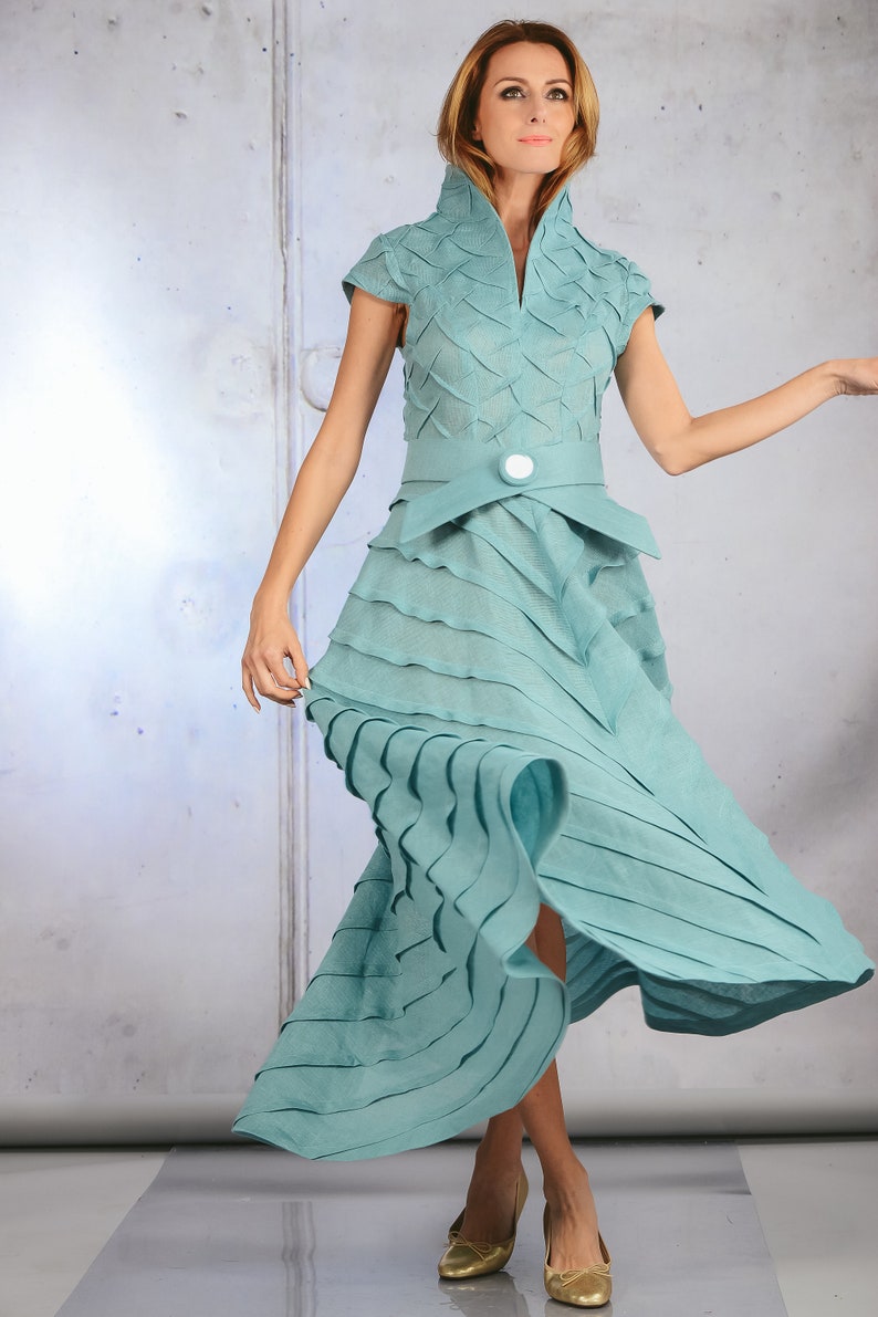 Unique Linen Dress / Aistefashion / Cocktail Dress / Long Etsy