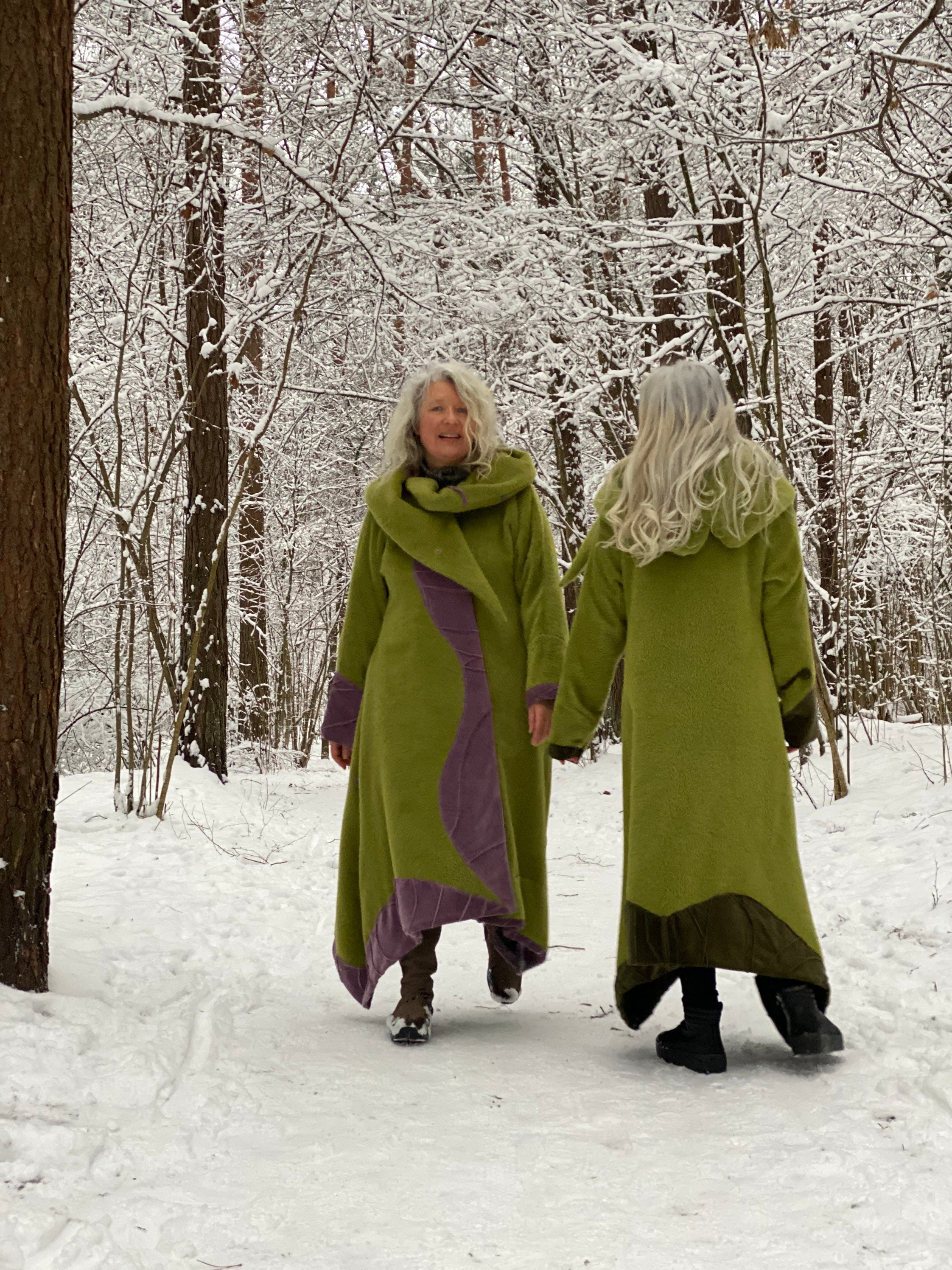 New Long Light Cozy Alpaca Mohair Wool Coat for Special Women by