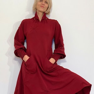 Custom Made Cotton Knee Hight Dress ~ All  Dress with Sleeves ~ Cocktail Dress ~ Long Semi Formal Dress ~ Wedding Bride Dress Aiste Anaite