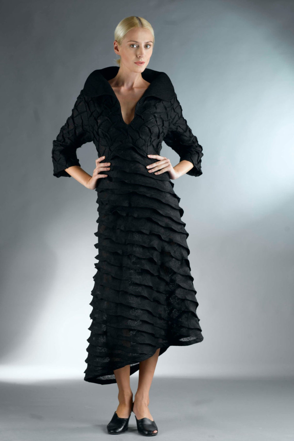 Black Dress for Women / Linen Dress / Elegant Black Dresses / Etsy