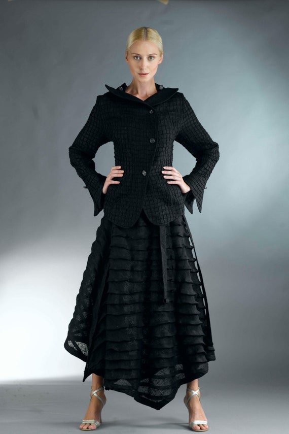 Aiste Fashion Jacket / Haute Couture Jacket / Custum Jacket / Black Jacket / Party Jacket / Wedding Jacket /  Evening Dresses / Black Skirt
