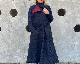 Black Linen Coat for Women ~ Long Women Original ~ Coat Dress for Women ~ Dresses for Women ~ Custom Dress ~ Long Dress for Women