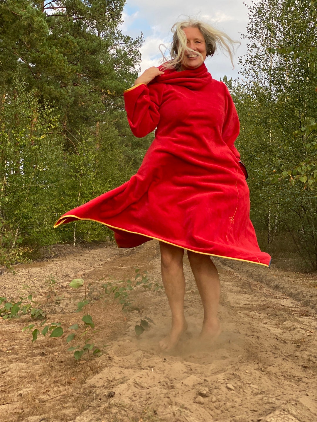 Red Robe - Crimson Loungewear - Bold Bathrobe - Scarlet Kimono - Cozy ...