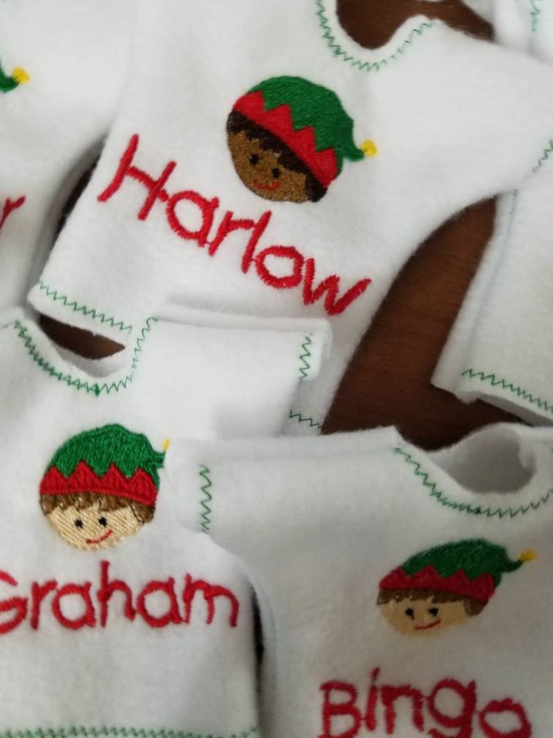 Elf Doll Shirt Personalized Embroidery With Name of Choice Elf - Etsy