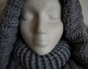 Crochet balaclava hooded scarf