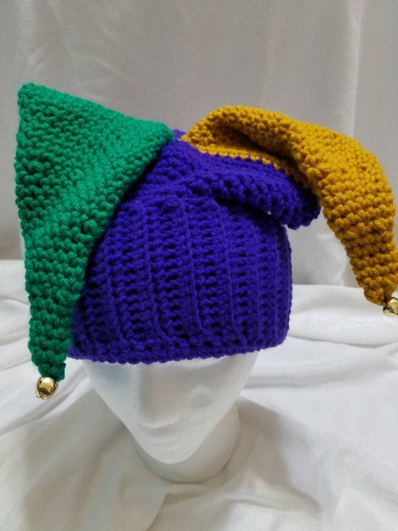 crochet jester hat
