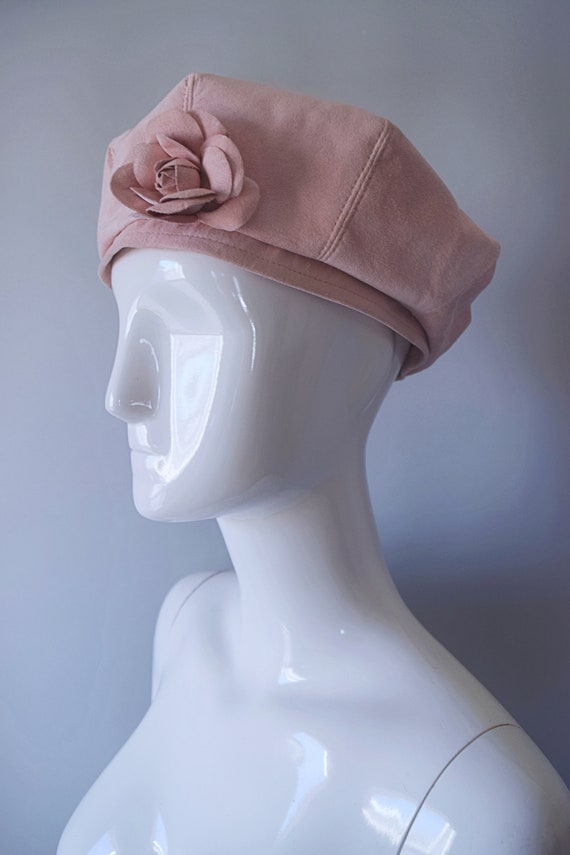 Vintage 1990s Kokin New York Light Pink Hat with … - image 6