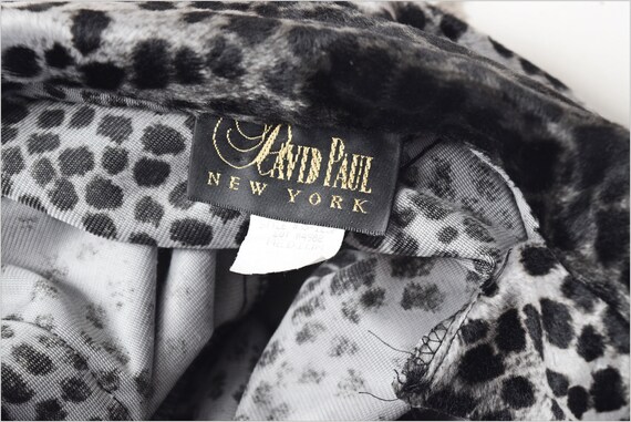 vtg 90s David Paul New York gray leopard print ve… - image 3