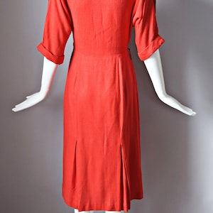 vtg 90s Dawn Joy Fashions red 3/4 sleeve wrap style flapper dress retro colorblock colorful 1990s pinup dress image 8