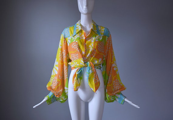 Vintage 1960s Never Needs Ironing Yellow Psychede… - image 7