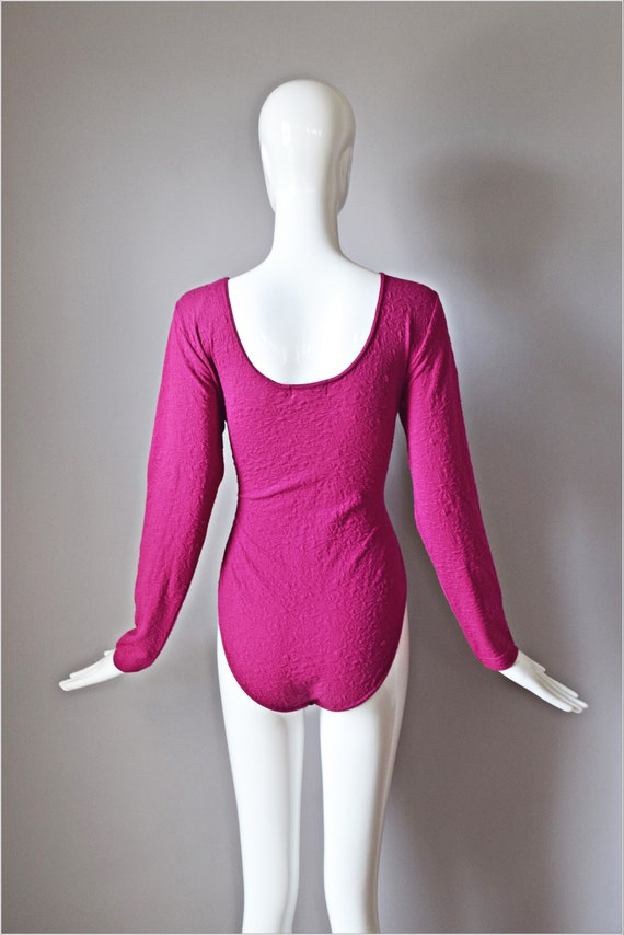 vtg 90s Betty Blue fuchsia pink long sleeve broca… - image 3