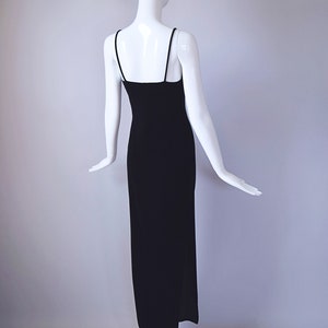 Vintage 1990s Jump Apparel Co. Black Velvet Floor Length Dress with Silver Glitter Detail retro 90s Y2K 2000s image 4