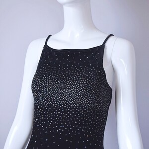 Vintage 1990s Jump Apparel Co. Black Velvet Floor Length Dress with Silver Glitter Detail retro 90s Y2K 2000s image 9