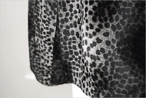vtg 90s David Paul New York gray leopard print ve… - image 7