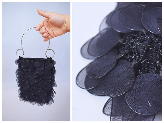 Lina Crochet Woven Shoulder Bag Black Purse 90s Style Y2K Bag