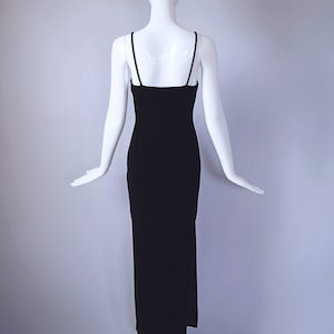 Vintage 1990s Jump Apparel Co. Black Velvet Floor Length Dress with Silver Glitter Detail retro 90s Y2K 2000s image 3