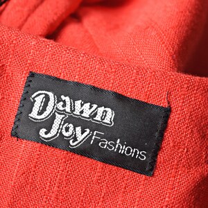 vtg 90s Dawn Joy Fashions red 3/4 sleeve wrap style flapper dress retro colorblock colorful 1990s pinup dress image 2