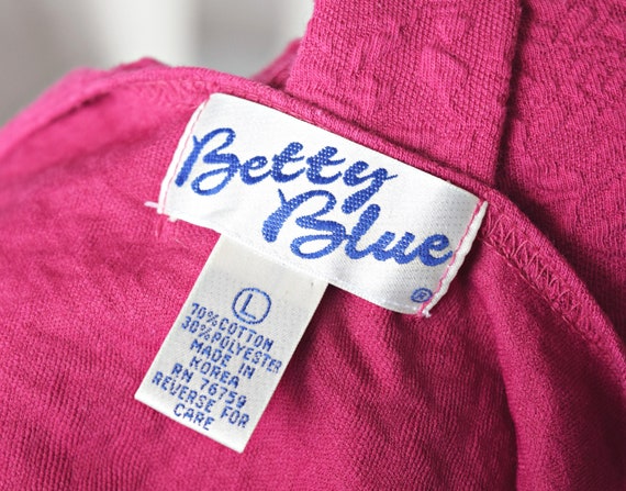 vtg 90s Betty Blue fuchsia pink long sleeve broca… - image 9