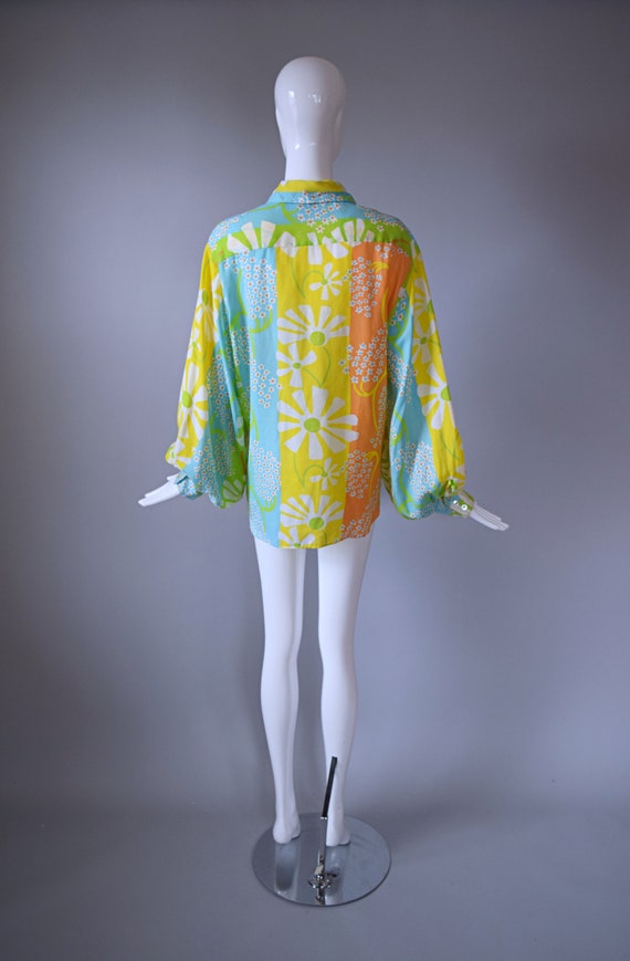 Vintage 1960s Never Needs Ironing Yellow Psychede… - image 5