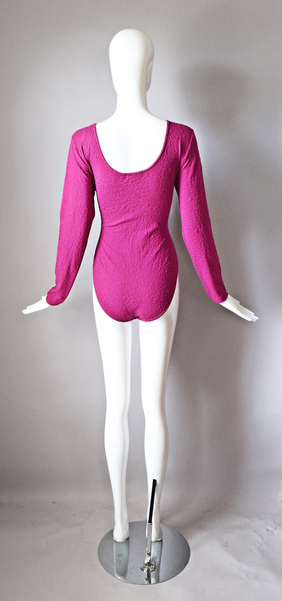 vtg 90s Betty Blue fuchsia pink long sleeve broca… - image 2