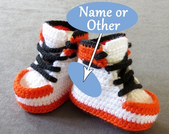Crochet baby shoes orange, hand made shoes, baby booties crochet, baby Shoes Boy, baby socks, newborn shoes, baby shoes, cute baby shoes