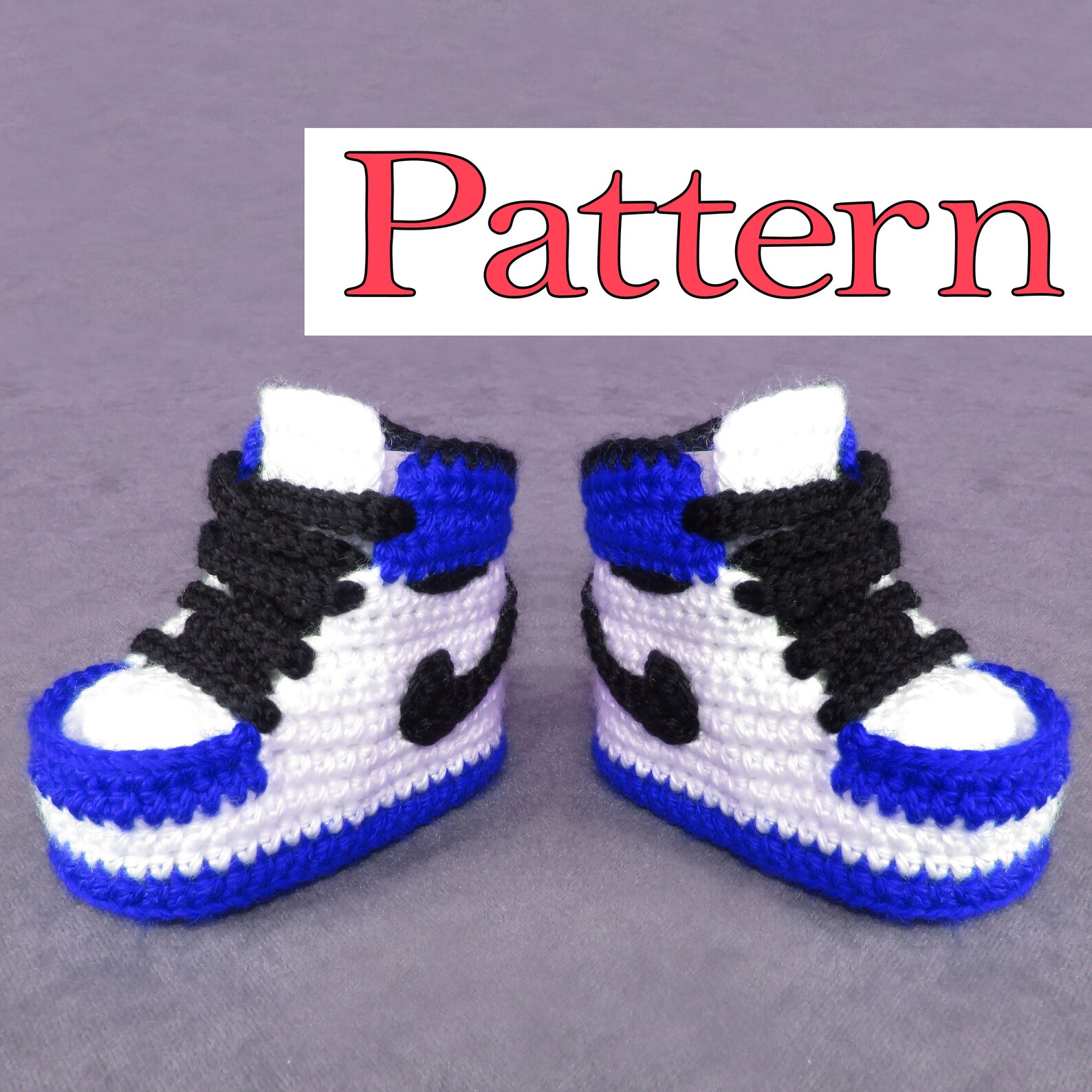 Jordan Shoes Crochet Pattern for Crochet Baby Booties Crochet Etsy