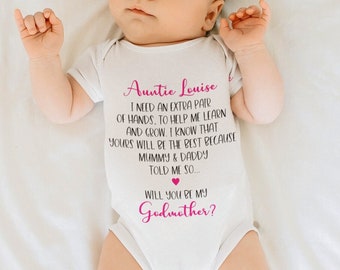 Be my godmother Baby vest | Be my godparent Outfit | Christening gift | godparent proposal | baptism proposal | Godfather gift