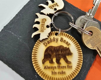 Daddy Bear Keyring | Personalised key ring | father's day gift | this daddy belongs to | daddy bear gift | 1st father's day gift