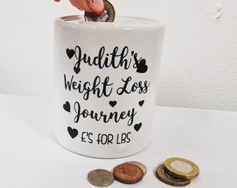 Weight Loss Money Box Pounds for Pounds Personalised name motivation money box