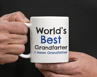 Fathers Day Gift Worlds best grandfarter mean grandfather Grandad Mug Birthday Coffee Gift for grandad first fathers day